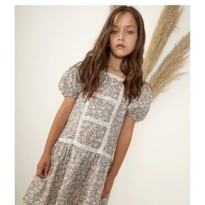 Charming Floral Puff Sleeve Dress for Kids